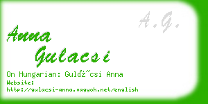 anna gulacsi business card